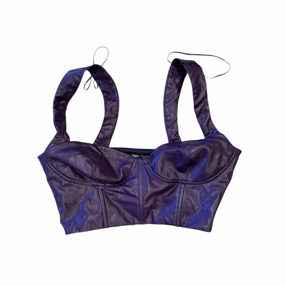 Zara Deep Purple Leather Top